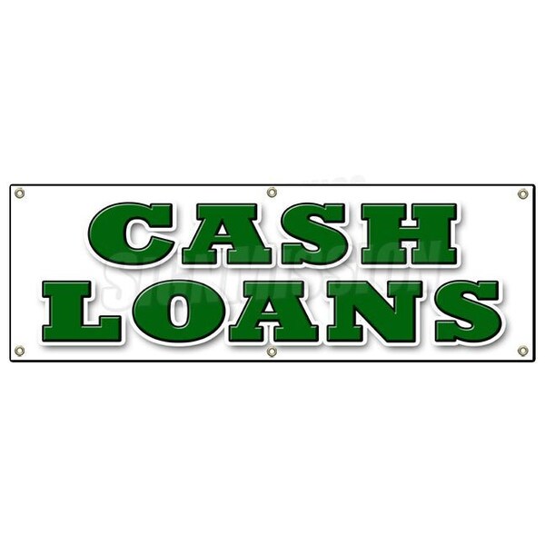 CASH LOANS BANNER SIGN payday advance quick title pawn shop for gold